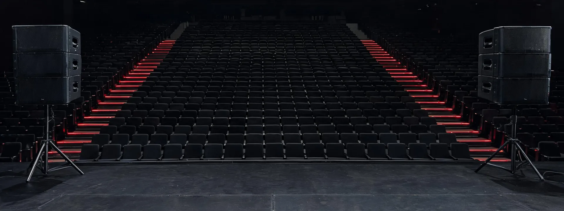 Empty venue ready for professional audio system planning